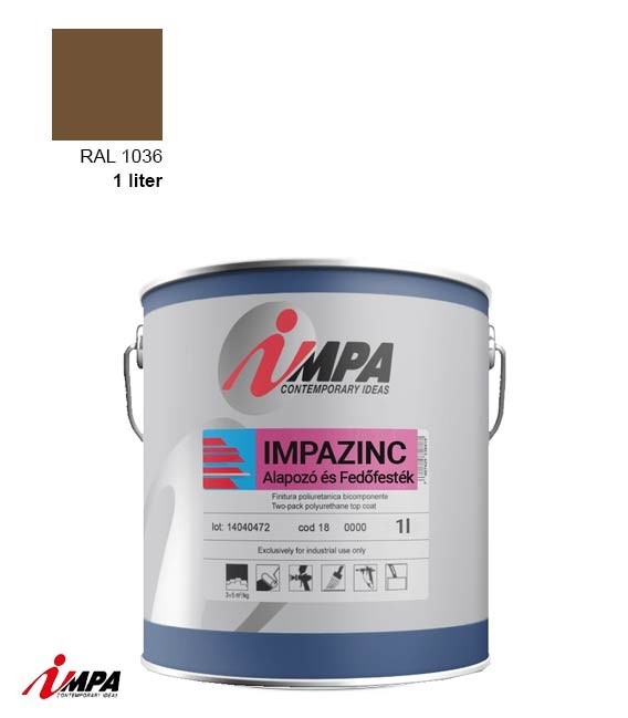 1K Rozsdagátló Ipari Festék + Alapozó (2 in 1)  – RAL 1036 – Selyemfényű (1kg) – Impa Cink