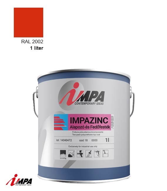 1K Rozsdagátló Ipari Festék + Alapozó (2 in 1)  – RAL 2002 – Selyemfényű (1kg) – Impa Cink