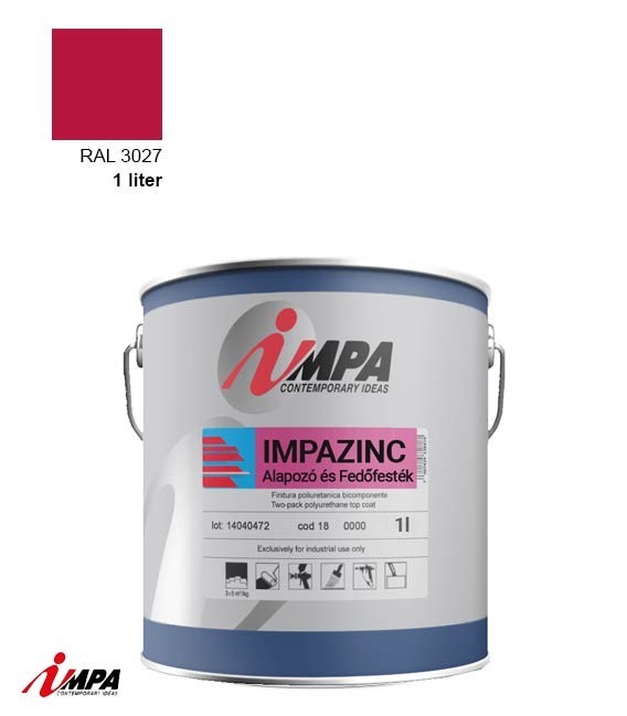 1K Rozsdagátló Ipari Festék + Alapozó (2 in 1)  – RAL 3027 – Selyemfényű (1kg) – Impa Cink