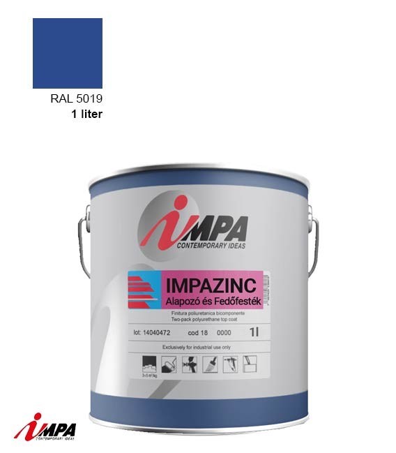 1K Rozsdagátló Ipari Festék + Alapozó (2 in 1)  – RAL 5019 – Selyemfényű (1kg) – Impa Cink
