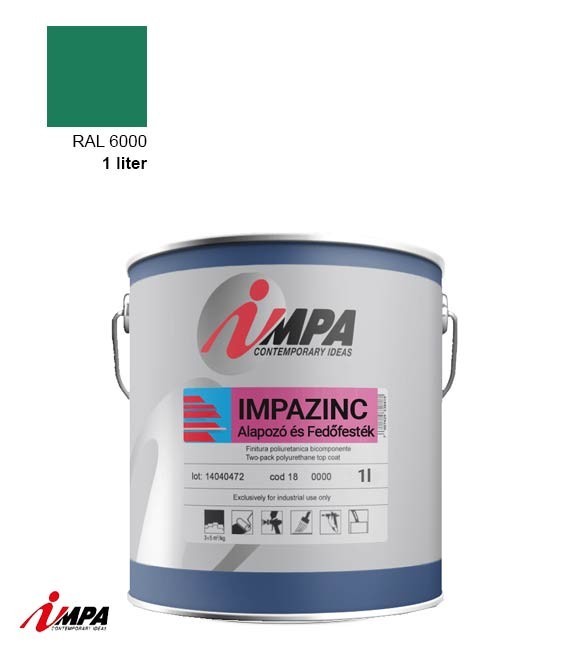 1K Rozsdagátló Ipari Festék + Alapozó (2 in 1)  – RAL 6000 – Selyemfényű (1kg) – Impa Cink