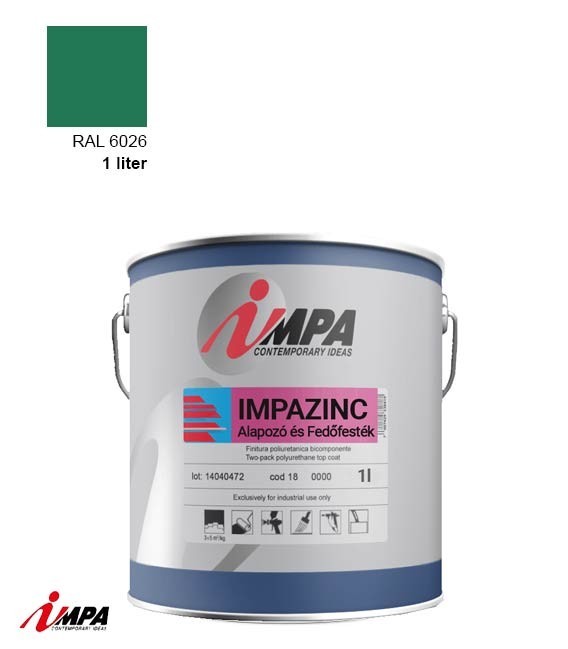 1K Rozsdagátló Ipari Festék + Alapozó (2 in 1)  – RAL 6026 – Selyemfényű (1kg) – Impa Cink