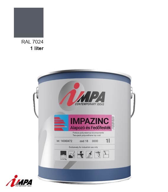 1K Rozsdagátló Ipari Festék + Alapozó (2 in 1)  – RAL 7024 – Selyemfényű (1kg) – Impa Cink