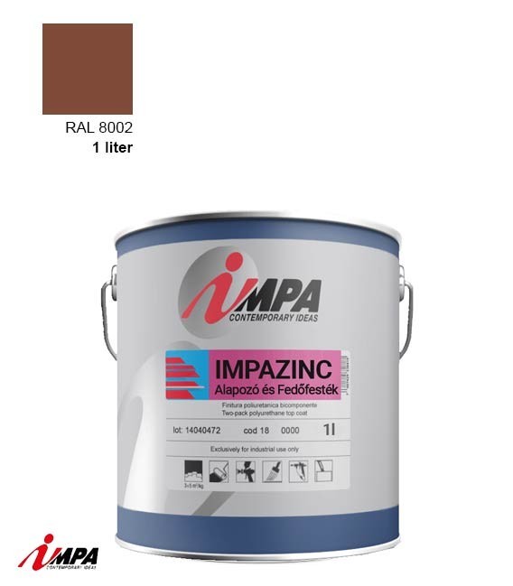 1K Rozsdagátló Ipari Festék + Alapozó (2 in 1)  – RAL 8002 – Selyemfényű (1kg) – Impa Cink