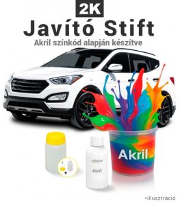 2K Fényezés Javító Stift (Akril) – Otthoni javításhoz – Színkód Alapján Alapcsomag