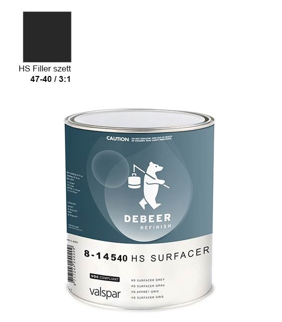 2K HS Filler – Töltőalapozó – Fekete – 8-14540  (3l) – DeBeer