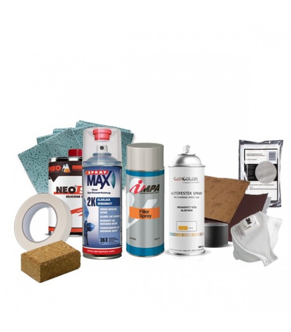 Autófényező Készlet – Metál 2K Spray Lakkal  – Horzsolás – Karcolás 2K SprayMax Lakk 400 ml (Időjárás és UV álló)