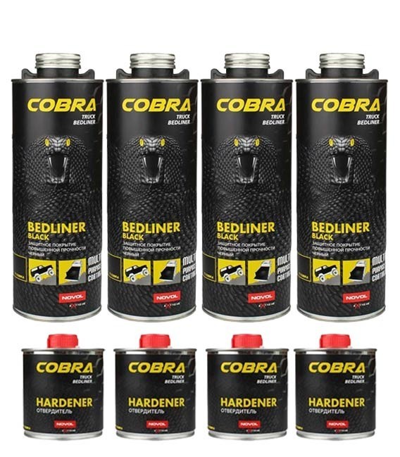 Cobra festék Csomag – 4 x 2K Extrém védőbevonat – Fekete – (3,2L)
