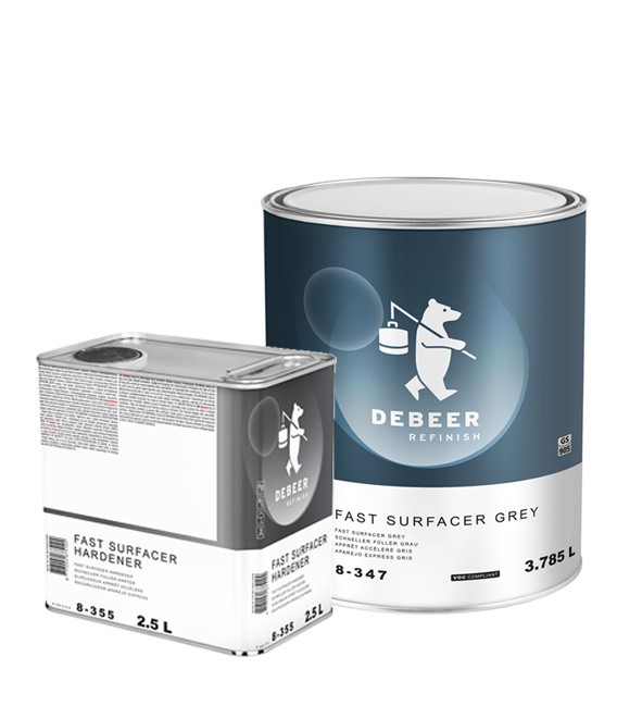 DeBeer Refinish 8-347 Fast Surfacer – Gyors Füller (Szürke) Filler + Edző (6,28 l)