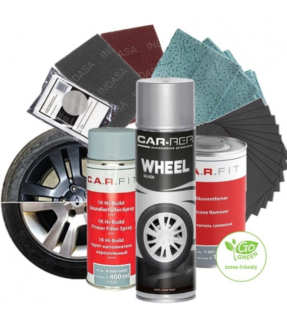 Felni Javító szett – Keréktárcsa – Alufelni felújításhoz – Csináld Magad! Ezüst felni festék (500ml)