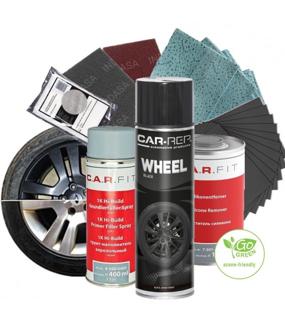 Felni Javító szett – Keréktárcsa – Alufelni felújításhoz – Csináld Magad! Fekete felni festék (500ml)