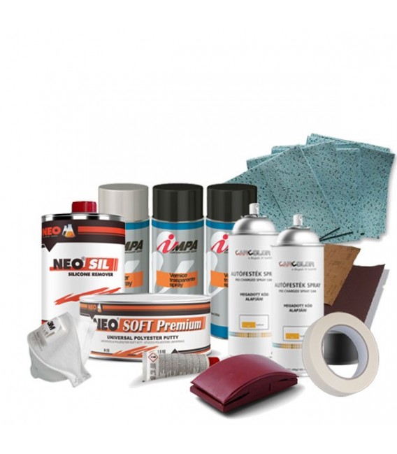 Fényezés Javító Szett – Nagy (METÁL SZÍNEKHEZ) – Horpadás – Kőfelverődés – Nagyobb sérülés 2K SprayMax Lakk 250 ml (időjárás és UV álló)