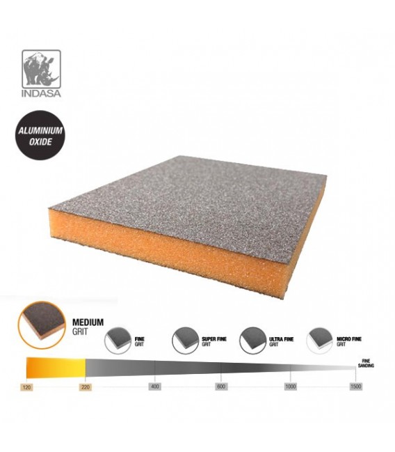 INDASA™ Kétoldalas Csiszolószivacs – Medium (P120-P220)