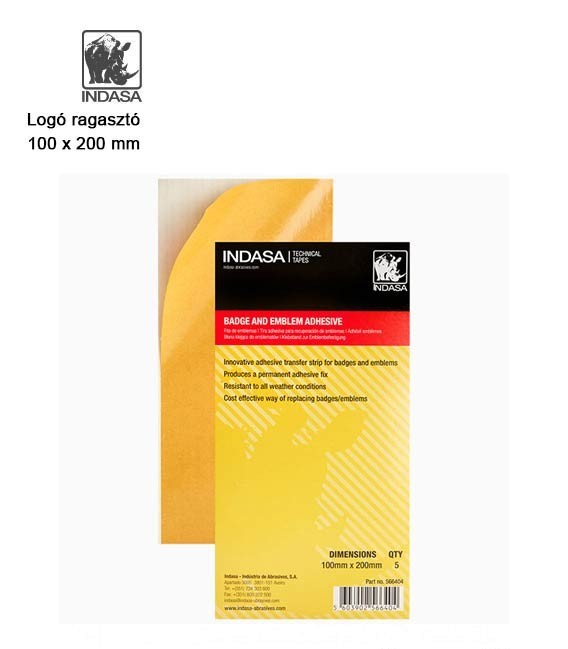 Kétoldalas Emblémaragasztó 5 db/csomag –  (100 x 200mm) – Indasa