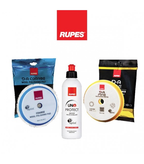 RUPES™ Egylépcsős Polírszett – Polírpaszta + 150mm  Polírszivacs Csomag Kis kiszerelés (250ml)