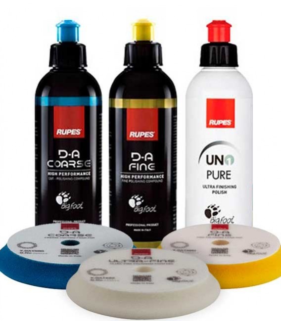 RUPES™ Excenteres Polírszett – Polírpaszta + Polírszivacs Csomag – Kicsi LHR15 és LHR12 gépekhez (DA150)