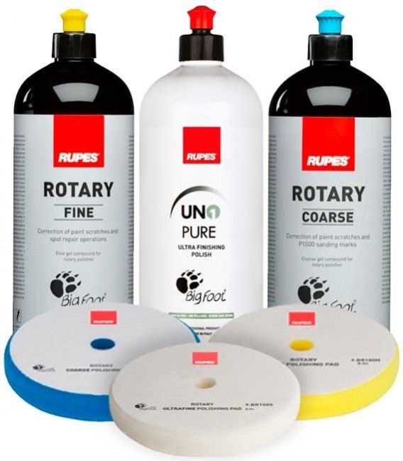 RUPES™ Hagyományos Polírszett – Polírpaszta + Polírszivacs Csomag Nagy (150mm) Extra Magas Fény