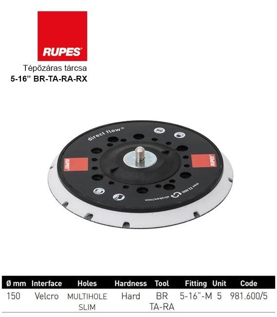 Rupes Multihole Tárcsa (ø150mm 5/16″) BR-TA-RA-RX – 981.600