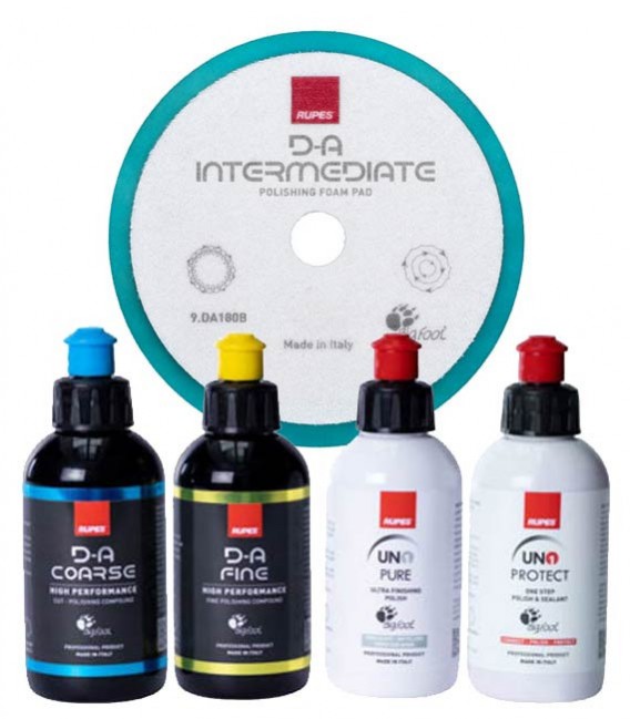 Rupes Polírozó Csomag + Szivacs szett (4 x 125 ml) Ø 160 / 180 (150 mm-es talphoz)
