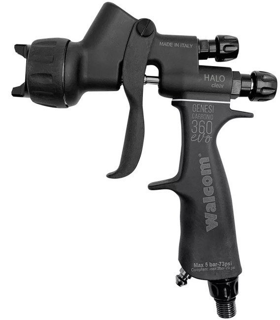 Walcom Genesi Carbonio 360 EVO – HALO – HTE CLEAR – Lakk – Festékszóró Pisztoly nyomásszabályzóval (1.3) W013013